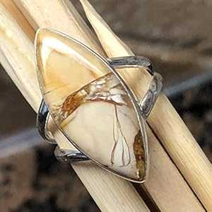天然砕石ムーカイト 925 ソリッド スターリング シルバー リング サイズ 8.5 Natural Rocks by Kala Natural Brecciated Mookaite 925 Solid Sterling Silver Ring Size 8.5