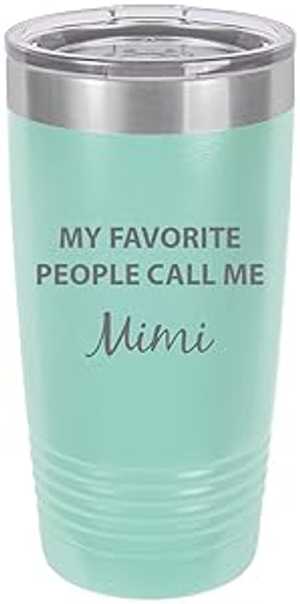 My Favorite People Call Me Mimi ステンレス鋼スチール写真刻みつける断熱タンプラー 20 薬局衡オンス トラベルコーヒーマグ ティール CustomGiftsNow My Favorite People Call Me Mimi Stainless Steel Engraved Insulated Tumbler 20 Oz Travel Coffee Mug, Te
