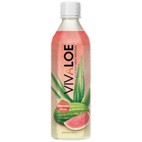 Vivaloe スイカ風味アロエ飲料オールナチュラル アロエ ジュース、16.9 fl。オンス/500 mL、12 カウント Vivaloe Watermelon Flavor Aloe Beverage All Natural Aloe Juice, 16.9 fl. oz./500 mL, 12 Count｜Glomarket