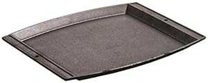 Lodge Seasoned Cast Iron Rectangular Griddle - 15 x 12.25 Inches. Jumbo Chef’s Serving Platter, Black