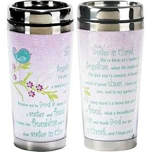 Dicksons Dear Sister in Christ 16 Oz. Stainless Steel Insulated Travel Mug with Lid画像