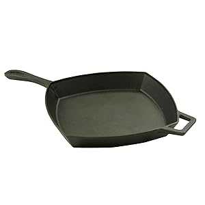 Bayou Classic 7433 12-インチ Square Cast Iron Skillet Features Helper Handle Perfect For Breakfast Pan Frying Saut・・ing and Baking Bayou Classic 7433 12-インチ Square Cast Iron Skillet Features Helper Handle Perfect For Breakfast