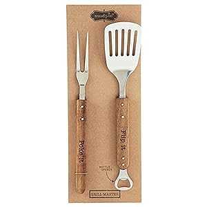 Mud Pie Grill Master Utensil Set, 14\", Brown"
