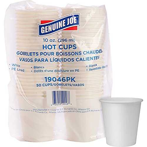 Genuine Joe Lined Disposable 10oz Hot Cups (Pack of 1000)