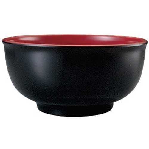 Yanco CR-560 Black and Red Two-Tone Bowl, 22 薬局衡オンス Capacity, 3.25\" Height, 6.5\"" Diameter, Melamine, Black/Red Color, Pack of 48"