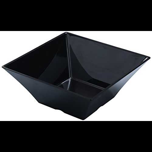 Yanco RM4107BK Rome Square Bowl, 2 qt Capacity, 7.5" Width, 7.5" Length, 3.75" Height, Melamine, Black Color, Pack of 24｜Glomarket