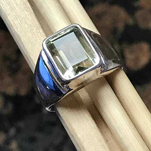 ナチュラル グリーン アメジスト 925 ソリッド スターリング シルバー ユニセックス リング サイズ 8 Natural Rocks by Kala Natural Green Amethyst 925 Solid Sterling Silver Unisex Ring Size 8