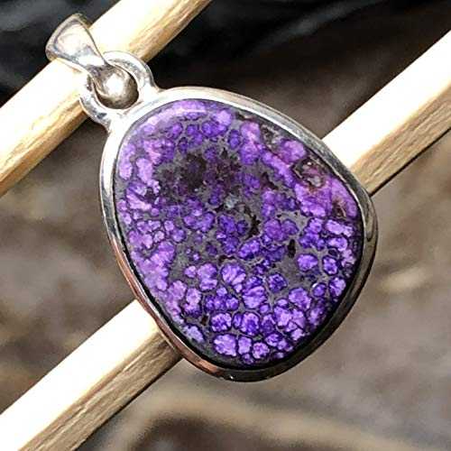 ナチュラル パープル スギライト 925 ソリッド スターリング シルバー ペンダント 25mm Natural Rocks by Kala Natural Purple Sugilite 925 Solid Sterling Silver Pendant 25mm