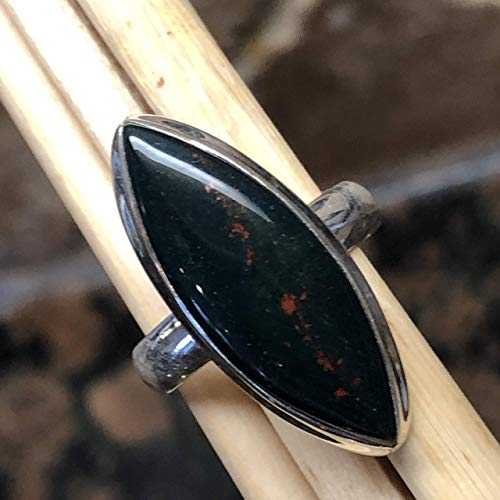 天然ブラッドストーン 925 ソリッド スターリング シルバー リング サイズ 6.5 Natural Rocks by Kala Natural Bloodstone 925 Solid Sterling Silver Ring Size 6.5