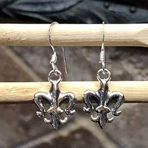 Fleur De Lis 925 益荒男 スターリング しろがね色 イヤリング 25粍 Natural Rocks by Kala Fleur De Lis 925 Solid Sterling Silver Earrings 25粍
