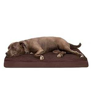 Furhaven 冷やかすジェルフォームペットベッド 犬猫用 - クラシッククッションテリーとスエードクロスの犬用臥榻引っ敷き 取りはらい能力のあるで洗える押しかぶせる付き添い人 エスプレッソ L Furhaven Cooling Gel Foam Pet Bed for Dogs and Cats - Classic Cushion Terry and Su
