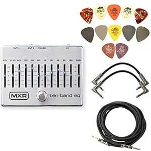 MXR M108S 10 バンド グラフィック イコライザー ペダル バンドル ダンロップ PVP101 ピック 12 パック、パッチ ケーブル 2 本、10 フィート楽器ケーブル付き MXR M108S 10 Band Graphic Equalizer Pedal Bundle with Dunlop PVP101 Pack of 1