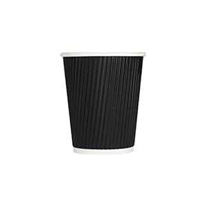 Karat C-KRC508B 8 oz. Ripple Hot Cups - Black (Case of 500)｜Glomarket