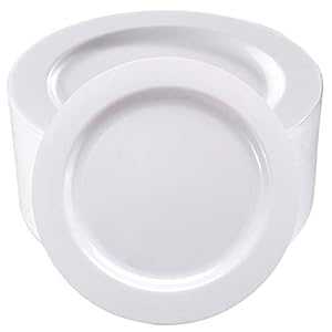 I00000 50Pcs White Plastic Dinner Plates 10.25 Inch, Premium Disposable Plates, Safe and Reusable, Great for Party キッチン用品・食器・調理器具-食器・カトラリー・グラス