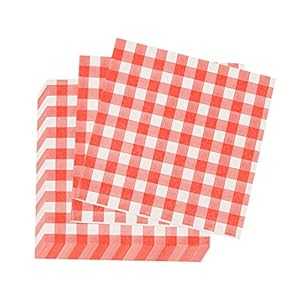 AUEAR, 40 Count Red and White Gingham Cocktail Luncheon Napkins Disposable Paper Party Napkins for Dinner Garden Barn Picnic or Farm Birthday Party BBQ画像