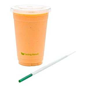 Restaurantware Basic Nature Green PLA Plastic Straw - Wrapped, Compostable - x 8 1/4\