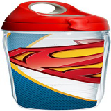 Tervis Superman - Logo Tumbler with Wrap and Red with Gray Lid 24oz Water Bottle, Clear画像