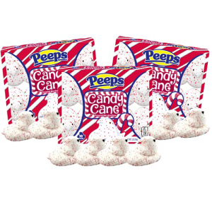Peeps Candy Cane Flavored Marshmallow Christmas Candy Chicks, 10 Count, Pack of 3画像