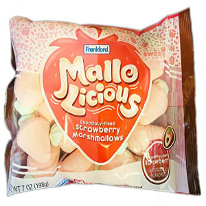 Frankford Mallo-Licious Strawberry Marshmallows 7 Oz! Chocolate Filled Strawberry Marshmallow! Soft and Creamy Colored Marshmallows! Delicious And Tasty Marshmallow Treats! Choose Your Flavor! (Strawberry)画像