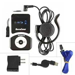 EXMAX ATG-100T 195-230MHz レシーバー ワイヤレスツアーガイドモニタリングシステムマイク用 教会同時通訳教育会議旅行翻訳スクエアダンス用 (レシーバー1台) EXMAX ATG-100T 195-230MHz Receiver for Wireless Tour Guide Monitoring System Microphone