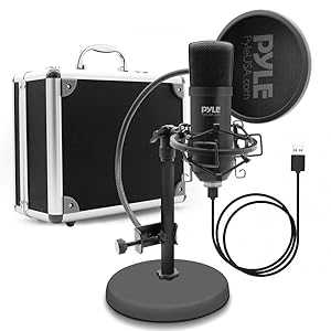Pyle USB Microphone Kit, Cardioid Condenser Mic with Desktop Stand, Ideal for Gaming, Streaming, Podcasting, Studio, YouTube, Works with Windows, Mac, Linux - PDT100｜Glomarket