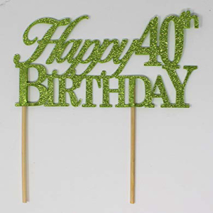 All About 詳細 ライムグリーン Happy-40th-birthday ケーキトッパー、6 x 8 All About Details Lime Green Happy-40th-birthday Cake Topper, 6 x 8画像
