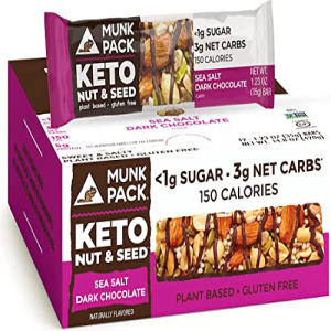 【超歓迎された】 登場 Munk Pack Keto Nut Seed Bar Plant Based Snacks for Sports Hiking Outdoor Activities No Added Sugar Soy Gluten Free 3g Net Carbs Low Calorie Sea Salt Dark Chocolate 12 el-ciudadano.com el-ciudadano.com
