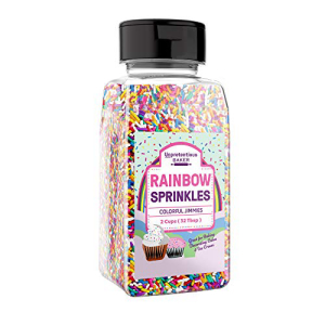 レインボー ジミー (2 カップ シェイカー ジャー) あらゆるお祝いの機会にぴったりのカラフルなグルテンフリー ジミー Rainbow Jimmies (2 Cup Shaker Jar) Colorful Gluten-Free Jimmies for All Festive Occasions画像