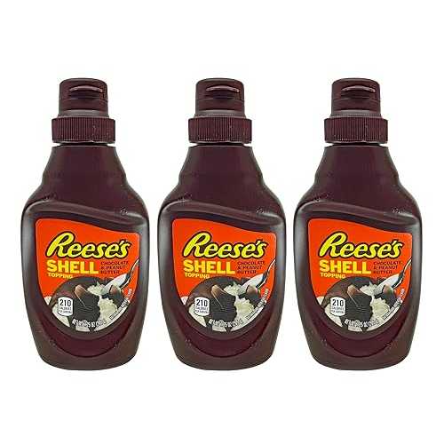 Reese's Peanut Butter Shell Topping,7.25-Ounce Bottle (Pack of 3)