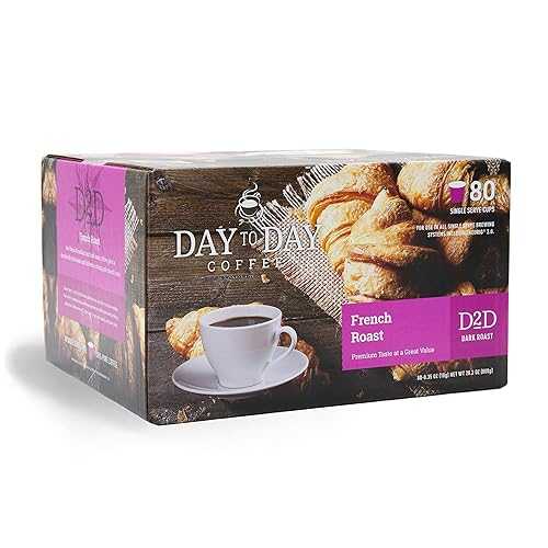 Day To Day Coffee Day To Day French Roast Dark Roast Single Serve Coffee Pods, 80-Count for K-Cup Keurig Brewers