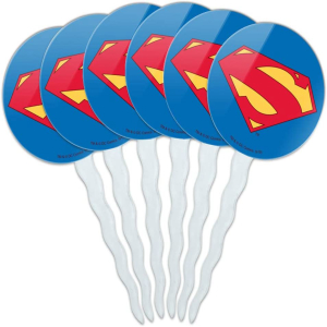 グラフィックス & その他 スーパーマン New 52 シールド ロゴ カップケーキ ピック トッパー デコレーション 6 個セット GRAPHICS & MORE Superman New 52 Shield Logo Cupcake Picks Toppers Decoration Set of 6画像