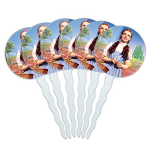 オズの魔法使い ドロシー キャラクター カップケーキピック トッパー デコレーション 6個セット GRAPHICS & MORE Wizard of Oz Dorothy Character Cupcake Picks Toppers Decoration Set of 6画像