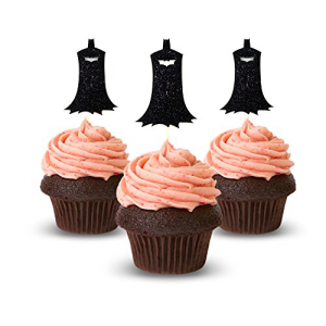 バットマン カップケーキ トッパー 12 パック デコレーション ケーキ グリッター フォーミー ブラック Bat Man Cupcake Topper 12Pack Decoration Cake glitter Foamy black画像