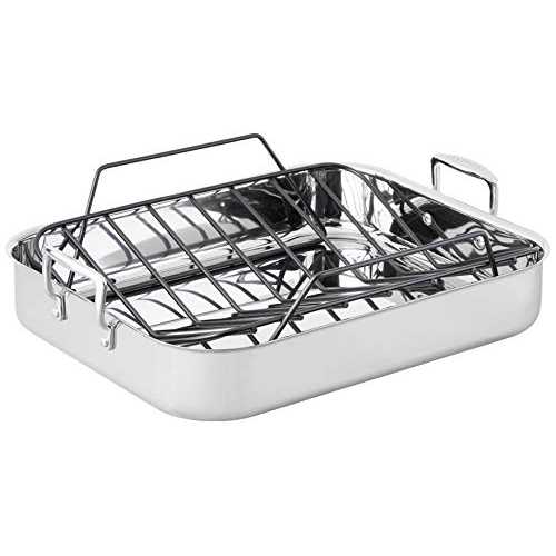 ル・クルーゼ ステンレススチール ローストパン ノンスティックラック付き 16.25 x 13.25インチ Le Creuset Stainless Steel Roasting Pan with Nonstick Rack, 16.25 x 13.25\