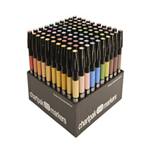  The Original Chartpak AD Markers, Tri-Nib, 12 Assorted Basic  Colors in Plastic Carrying Case, 1 Each (AD12SET) : Arts And Crafts  Supplies : Office Products