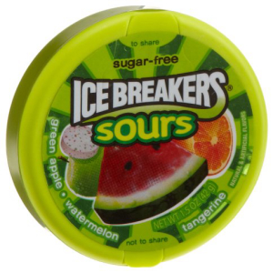 アイスブレーカーサワー (グリーンアップル、タンジェリン、スイカ)、1.5オンスキャニスター(16個パック) Ice Breakers Sours ( Green Apple, Tangerine, Watermelon), 1.5-Ounce Canisters (Pack of 16)画像