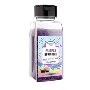 パープル スプリンクルズ (2 カップ シェイカー ジャー) あらゆるお祝いの機会にぴったりのカラフルなグルテンフリー ジミー Purple Sprinkles (2 Cup Shaker Jar) Colorful Gluten-Free Jimmies for All Festive Occasions画像