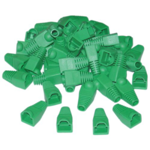 CableWholesale の RJ45 ストレイン リリーフ ブーツ、グリーン、1 袋あたり 50 個 CableWholesale's RJ45 Strain Relief Boots, Green, 50 Pieces Per Bag画像