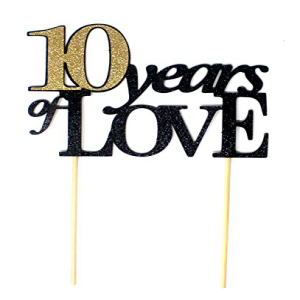 All About 詳細 CAT10YO 10 ラブケーキ (ブラック & ゴールド)、1 個、10 周年記念、グリッタートッパー、6 x 8 All About Details CAT10YO 10 Love Cake (Black & Gold), 1 PC, 10th year anniversary, Glitter Topper, 6 x 8画像