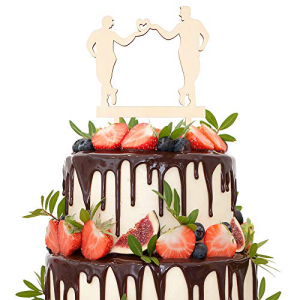 ゲイカップルケーキトッパーアフターフォーエバーラブハートウッドケーキ写真小道具記念品ギフトデコレーション。 Gay Couple Cake Topper After Forever Love Heart Wood Cake Photo Prop Keepsake Gifts Decoration.画像