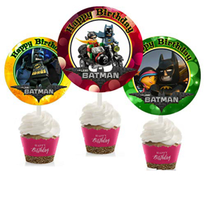 クラフティングマニア合同会社 12 バットマン映画の誕生日にインスピレーションを得たパーティーピック、カップケーキピック、カップケーキトッパー #1 Crafting Mania LLC. 12 Batman Movie Birthday Inspired Party Picks, Cupcake Picks, Cupcake Top画像