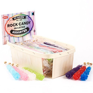 Extra Large Rock Candy Sticks: 18 Assorted Rock Candy Sticks - Party Favors - Candy Buffet - Swizzle Sticks - Espeez Bulk Rock Candy on a Stick for Birthdays, Weddings, Bridal and Baby Showers画像
