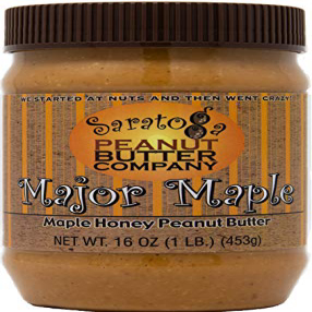 Saratoga Peanut Butter Company Major Maple. 16 Ounce Jar. Low Sugar, Non GMO, Gluten Free, Keto Friendly, No Palm Oils画像