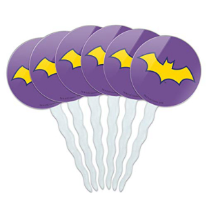 グラフィックなど バットマン バットガール ロゴ カップケーキピック トッパー デコレーション 6個セット GRAPHICS & MORE Batman Batgirl Logo Cupcake Picks Toppers Decoration Set of 6画像