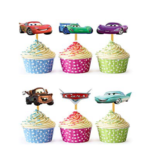 GIVTRE 24x Cupcake Topper Picks (Cars)画像