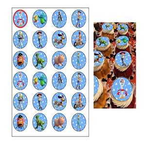 食用トイ・ストーリー 4 カップケーキトッパー 24 個 - トイ・ストーリーのケーキデコレーション My Smart Choice 24 Edible Toy Story 4 Cupcake toppers - Toy story cake decorations画像