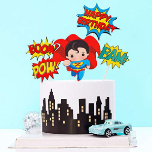 NN-BH ハッピーバースデーケーキトッパー 誕生日パーティーケーキデコレーション 漫画 リトルスーパーマン 子供の誕生日ケーキトッパー NN-BH Happy Birthday Cake Topper Birthday Party Cake Decoration Cartoon Little Superman Child Birthday Cake画像