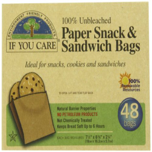 気になる場合は 100% 無漂白紙のサンドイッチとスナックバッグ、48 枚入りパッケージ (6 個パック) IF YOU CARE 100% Unbleached Paper Sandwich AND Snack Bags, 48-Count Packages (Pack of 6)画像