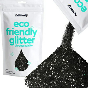 Hemway Eco Friendly Biodegradable Glitter 100g / 3.5oz Bio Cosmetic Safe Sparkle Vegan for Face, Eyeshadow, Body, Hair, Nail and Festival Makeup, Craft - Extra Chunky (1/24\