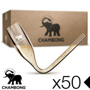 CHAMBONG - クラシックサイズ、50個のアクリル飛散防止 - パーティーパック、便利なバルクパッケージ - シャンパンシュータープラスチックフルート - 楽しいパーティーの記念品、バチェロレッテ、ブライドメイドギフト、飲酒ゲーム CHAMBONG - Classic Size